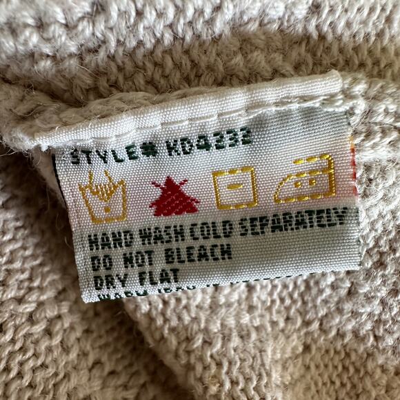 NORTHERN REFLECTIONS | Womens Sweater Vintage Ramie Pointelle Embroidered Large - Picture 8 of 10